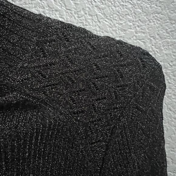 Ramy Brook Womens Donella Mock Neck Metallic Sweater Top Sz XS ? Ribbed Stretchy - Picture 4 of 8